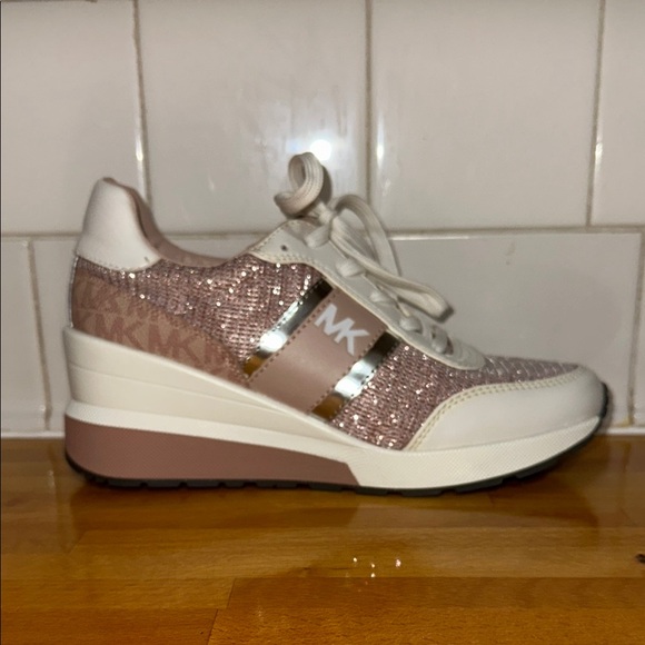Michael Kors Pink and White Fashion Sneakers - Picture 1 of 5